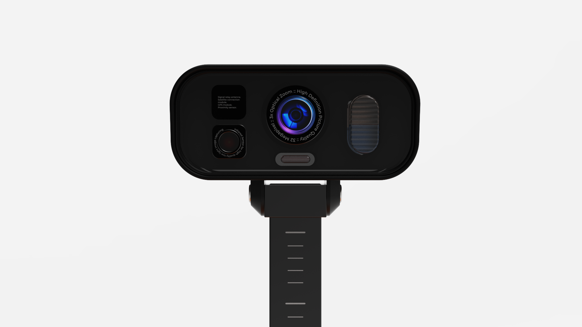 blurry photo of sunset over ocean with logo on top